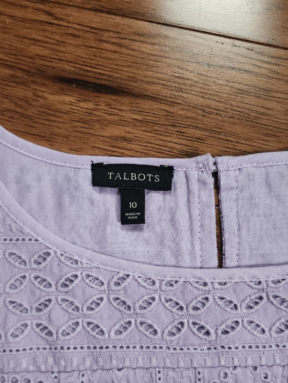 NWOT Talbots Lavender Lined Eyelet Sleeveless Tank Top - Picture 5 of 7